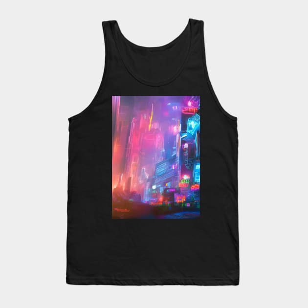 Japan Neon City Lights Tank Top by star trek fanart and more